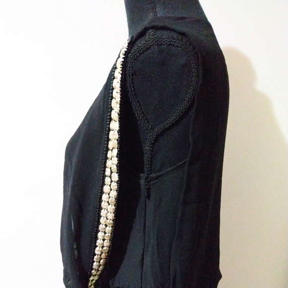 Bebe black beaded metallic dress sz 2 - Picture 5 of 9